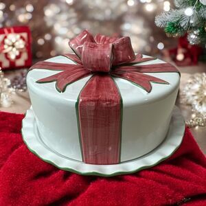 Vintage Ribbons and Bows Cake Plate Portugal